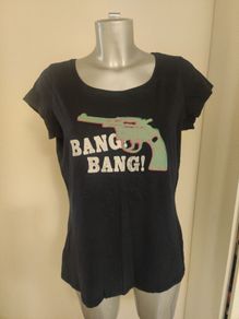 Atmosphere Navy Bang Bang cotton t-shirt size UK16 EU 44 Postage included