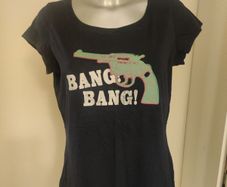 Atmosphere Navy Bang Bang cotton t-shirt size UK16 EU 44 Postage included