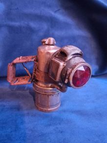 Circa 1900 "British Miller Made" Carbide Rear Safety / Tail Lamp