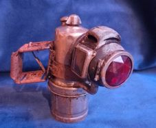 Circa 1900 "British Miller Made" Carbide Rear Safety / Tail Lamp