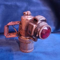Circa 1900 "British Miller Made" Carbide Rear Safety / Tail Lamp