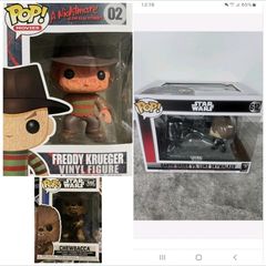 Funko POP! New Star Wars Darth Vader vs Luke Skywalker #612 plus    Funko Pop! Vinyl: Star Wars - Chewbacca #596 plus  Funko Pop! Movies Nightmare on Elm Street Freddy Krueger #02
