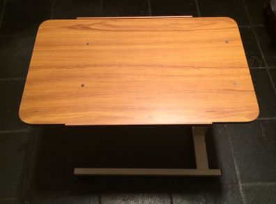 Adjustable bedside trolley