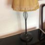Vintage black Iron tall table lamp with shade Image 2