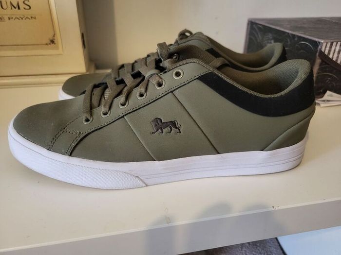 khaki green trainers
