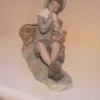 Vintage Lladro Boy on a Log Image 2
