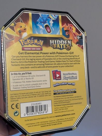 Pokemon Hidden Fates Tins