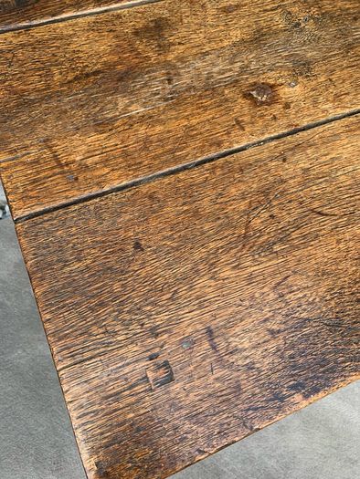 Early 20th Century Jacobean Revival Solid Oak Console Table.