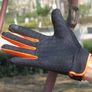 Touchscreen Sports Gloves Black Orange Anti Slip Breathable Image 3