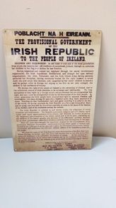 1916 Proclamation Irish Republic tin metal sign