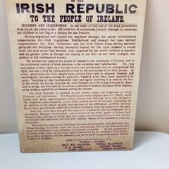 1916 Proclamation Irish Republic tin metal sign
