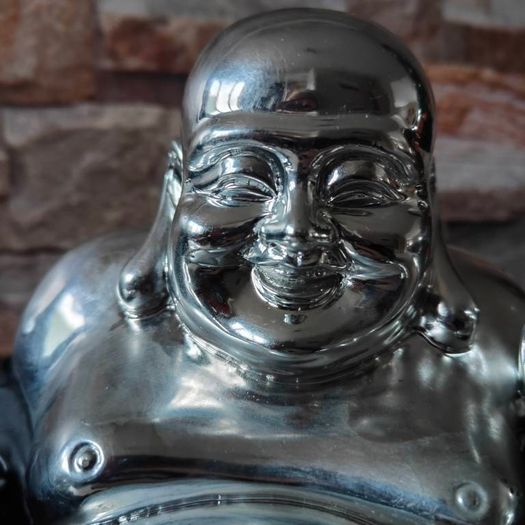 Large Black Silver Lucky Buddha from The Leonardo Collection