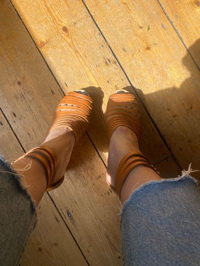 Tan leather Swedish Has-beens for H&M 39/6