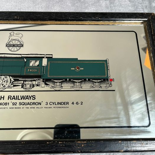British Railways Battle Of Britain Class No. 34081 92 Squadron Vintage Mirror