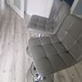 2 grey leather look swivel bar stools Image 2