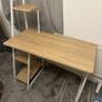 Harlow Metal Shelved Desk - Oak Image 2