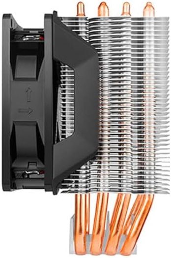 Master Hyper H412R CPU Air Cooler - Low-Profile Cooling System, Direct Contact Technology, 4 Copper Heat Pipes, Compact Aluminium Heatsink with 92mm PWM Fan - AMD & Intel Compatible for Desktop
