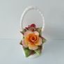 Vintage Old Country Roses Royal Albert Basket Flowers Pink Wine Yellow Rose Bone China Made England 1960s Image 5