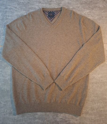 Magee 1866 Lunnaigh V-Neck Sweater - 100% Lambswool - Brown - Size XL