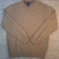 Magee 1866 Lunnaigh V-Neck Sweater - 100% Lambswool - Brown - Size XL