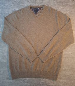 Magee 1866 Lunnaigh V-Neck Sweater - 100% Lambswool - Brown - Size XL
