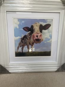 Framed Cow Picture