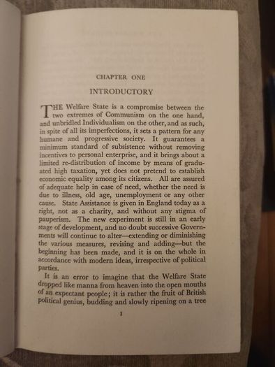 The Welfare State. By D.l. Hobman. First Edition 1953 Hardback In Good Condition. See Photos For Same.