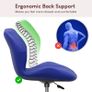 Office Computer Chair, Blue, Gaming Secretary Adjustable Swivel Legs Lift Chrome Pu Faux-Leather Image 4