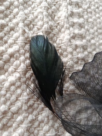 Black feather fascinator