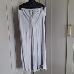 Silver Grey Satin Midi Skirt from Topshop