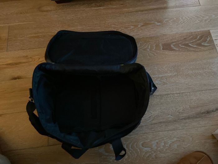 Large Black Leather PVC Makeup Bag with shoulder strap