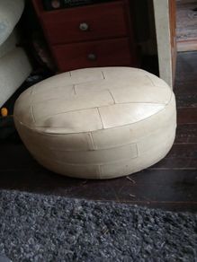 leather pouf