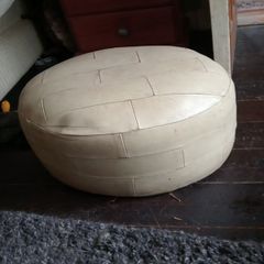 leather pouf