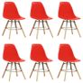 7 Piece Dining Set Plastic Red Image 7