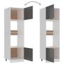 Microwave Cabinet High Gloss Grey 60x57x207 cm Chipboard Image 4