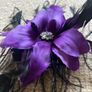 Purple and Black Feather Head Piece Image 3