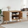 Sideboard White and Brown 114x43x73.5 cm Image 3