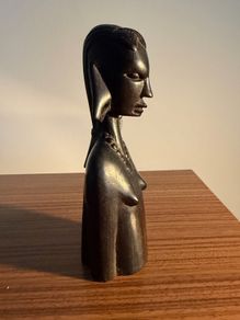 Vintage African Hand Carved Bust