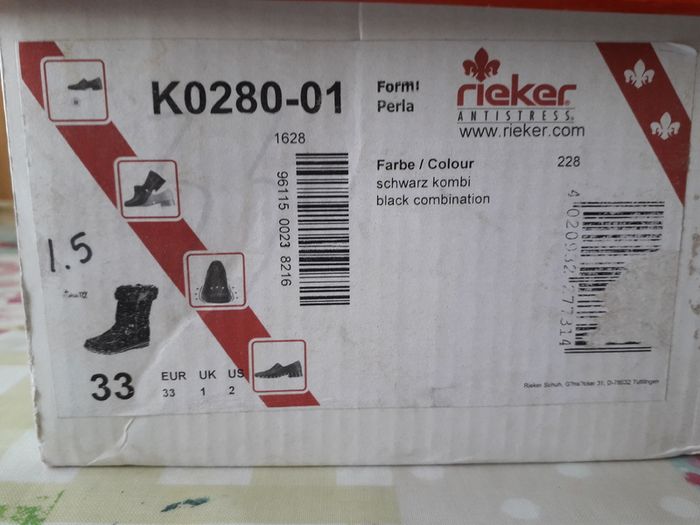 rieker winter boots size 1.5 / 33