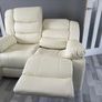 SALE..!! Roma 3+2 Brown & Cream Leather Recliner Sofa Set Image 10