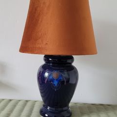 Vintage Denby pottery lamp with shade
