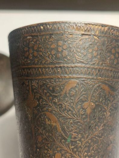 A Pair of British Raj Niello Bronze/Brass Vases