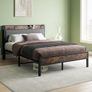 Double Bed Frames with Storage Headboard,Heavy Duty Metal Upholstered Platform Bed Frame Double Bed,Mattress Foundation Image 8