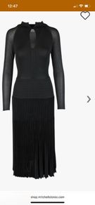 Victoria Beckham black knit Midi dress