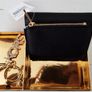 Michael Kors Balck Wallet Zip with Golden Key Ring Image 2