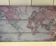 Wooden world map