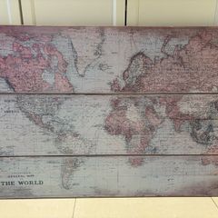 Wooden world map