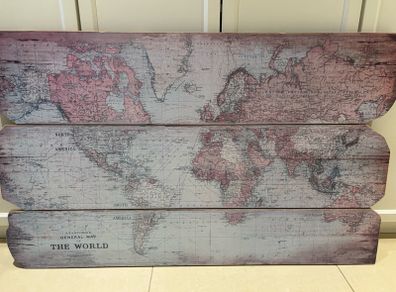 Wooden world map