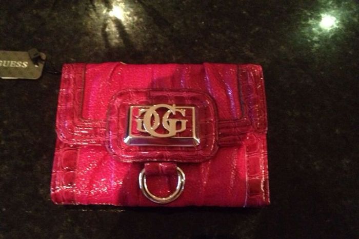 Pink guess wallet