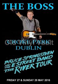 Bruce Springsteen Concert Poster Croke Park Dublin 2016 A3 Size Repro